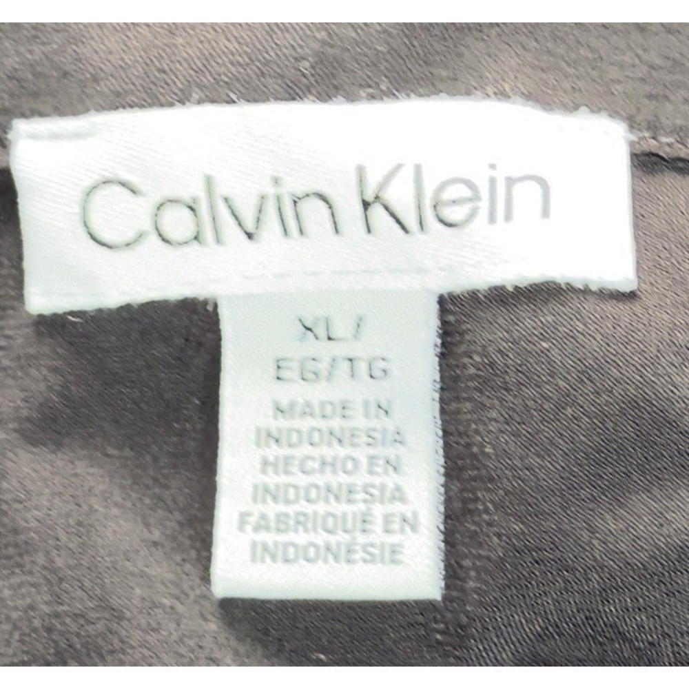 Calvin Klein Black Tunic Blouse Women XL Sheer Yoke Elastic Waist Sleeveless Top - Picture 4 of 8